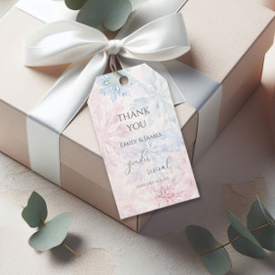 Gender Reveal Pink Blue Snowflake Danke Geschenkanhänger