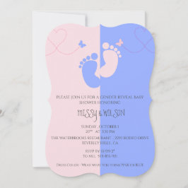 Gender Reveal Pink Girl Blue Baby Boy Einladung