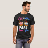 Gender Reveal Pink Or Blue Papa Loves You T-Shirt (Vorne ganz)