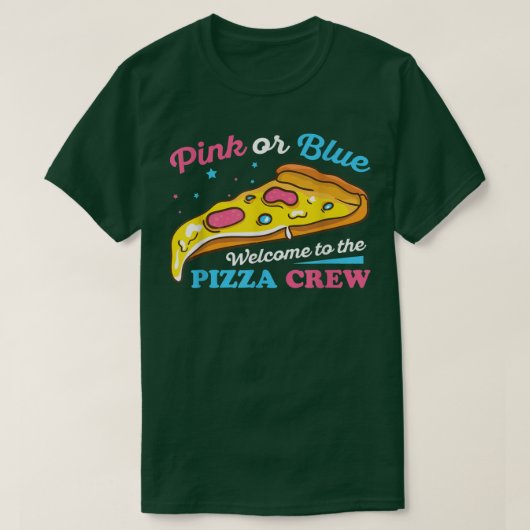Gender Reveal Pizza Design für eine Pizza Lover T- T-Shirt (Design vorne)