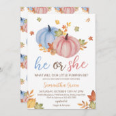 Gender Reveal Pumpkin Baby Shower Einladung (Vorne/Hinten)