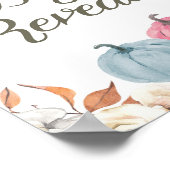 Gender Reveal Pumpkin Fall Begrüßungszeichen Poster (Ecke)