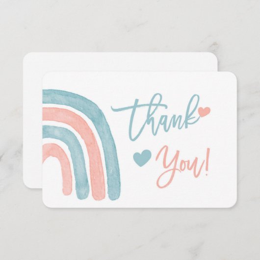 Gender Reveal Regenbogen danke Karte (Vorne/Hinten)