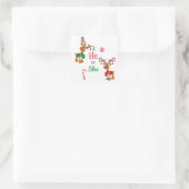 Gender Reveal Rentier Weihnachtsfeiertag Quadratischer Aufkleber (Tasche)