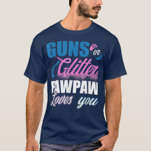 Gender reveal s or glitter Pawpaw matching baby pa T-Shirt