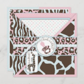 Gender Reveal Safari Party Einladung SQ (Vorne/Hinten)