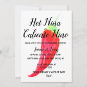 Gender Reveal scharfe Pepper Niña Niño Einladung (Vorderseite)