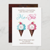 Gender Reveal Scratcher (kein echter Kratzer) Ankündigungspostkarte (Vorne/Hinten)