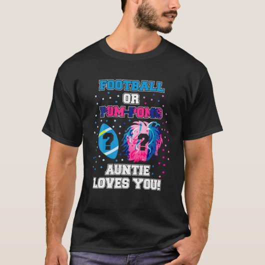 Gender Reveal Shirt Football oder Pom Pom Tanti Lo (Vorderseite)