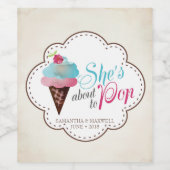 Gender Reveal Sparkling Wine Label - Rosa & Blau Weinetikett (Einzelnes Label)