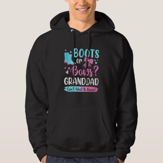 Gender Reveal Stiefel oder Bows Großvater Matching Hoodie (Vorderseite)