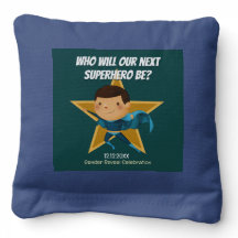 Gender Reveal Superhero Niedlich Blue Pink Green
