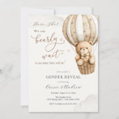 Gender Reveal Teddy Bear Baby Shower Einladung (Vorderseite)