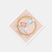 GENDER REVEAL TEDDY BEAR SERVIETTE (Ecke)
