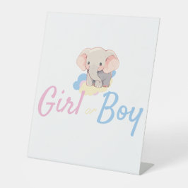 Gender Reveal Tischplakat Sockelschild