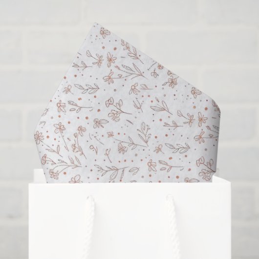 Gender Reveal Tissue Paper - Boho Floral Seidenpapier (Geschenktüte)