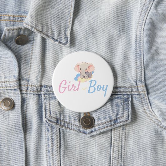 Gender Reveal Tochter oder Junge Button (Beispiel)