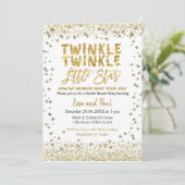 Gender Reveal Twinkle Little Star Baby Shower Einladung (Stehend Vorderseite)