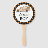 Gender Reveal Voting Fan Vintagen Pumpkin Truck Fächer (Rückseite)