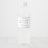 Gender Reveal Water Flasche Labels - Blau & Rosa Wasserflaschenetikett (Vorderseite)