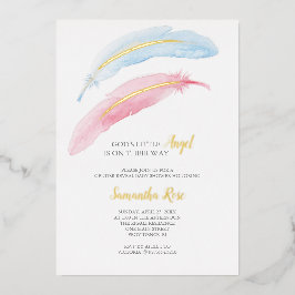 Gender Reveal Watercolor Baby Shower Folieneinladung