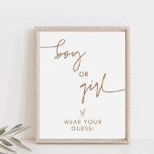 Gender Reveal Wear Your Guess Game Sign, Neutral Poster
