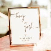 Gender Reveal Wear Your Guess Game Sign, Neutral Poster