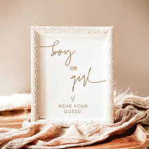 Gender Reveal Wear Your Guess Game Sign, Neutral