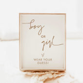 Gender Reveal Wear Your Guess Game Sign, Neutral Poster