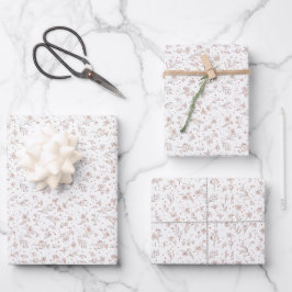 Gender Reveal Wrapping Paper - Boho Floral Geschenkpapier Set