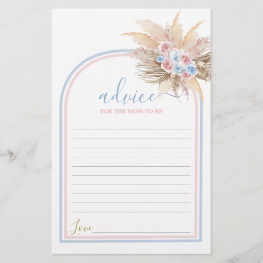 Gender ReveaPampas Grass Ratschläge für die Mama a (Vorderseite)