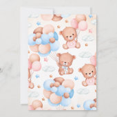 Gender Revel Bear Baby Dusche Einladung (Rückseite)