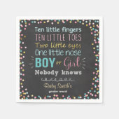 Genderbericht Napkins Boy oder Girl Pink Blue Serviette (Vorderseite)