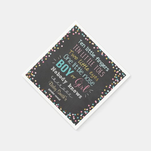 Genderbericht Napkins Boy oder Girl Pink Blue Serviette (Ecke)