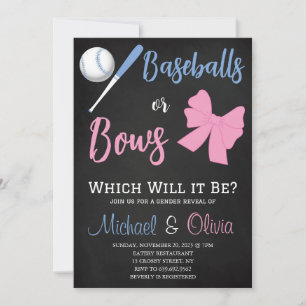 Genderdarstellung bei Baseballs oder Bows Einladung