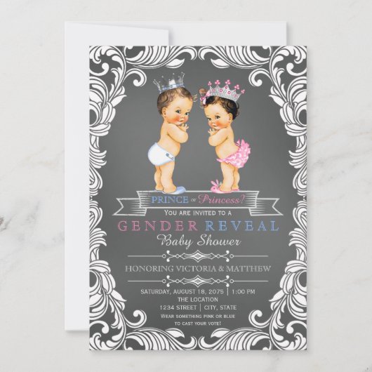 Genderdarstellung bei Prinzen oder Prinzessinnen Einladung (Vorderseite)