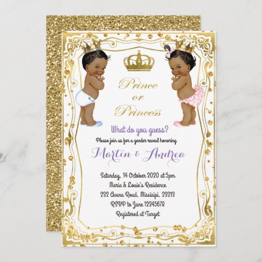 Genderdarstellung des Afrikanischen Prinzen oder P Einladung (Vorne/Hinten)