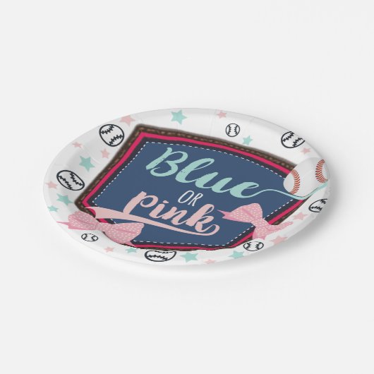 Genderdarstellung im Baseball oder bei Missbildung Pappteller (Schrägansicht)