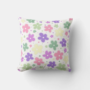 Genderfade Pride Flag Blume Doodle Pastel Pink Kissen