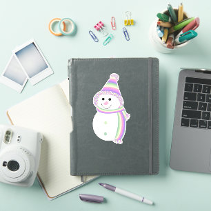 Genderfade Pride Snowman Snowperson Flag Rosa Aufkleber
