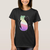 Genderfae Cat Flag Nonbinary Transgender LGBT Blac T-Shirt (Vorderseite)