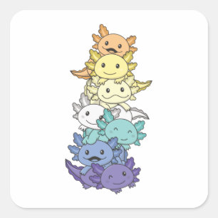 Genderfaun Flag Gay Pride Lgbtq Axolotl Quadratischer Aufkleber