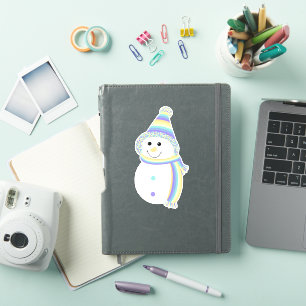 Genderfaun Pride Snowman Snowperson Flag Blau Aufkleber