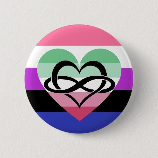 Genderfluid Abrosexual Polyam Pride Button (Vorderseite)
