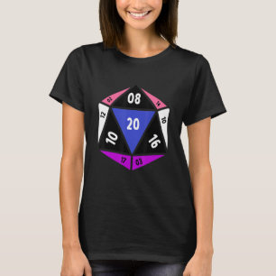 Genderfluid D20 Dice Nonbinary Rainbow Pride LGBTQ T-Shirt