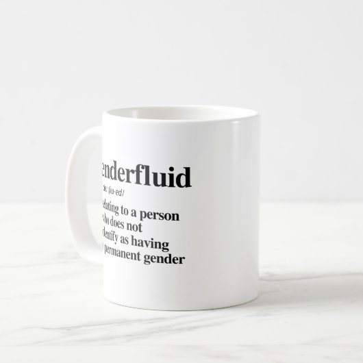 Genderfluid-Definition - definierte LGBTQ-Begriffe Kaffeetasse (Vorderseite Links)