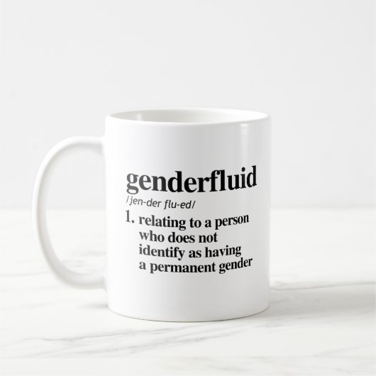 Genderfluid-Definition - definierte LGBTQ-Begriffe Kaffeetasse (Links)