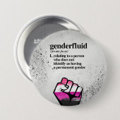 Genderfluid Definition - definierte LGBTQ Button (Vorne & Hinten)