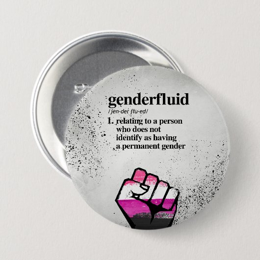 Genderfluid Definition - definierte LGBTQ Button (Vorne & Hinten)
