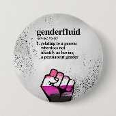 Genderfluid Definition - definierte LGBTQ Button (Vorderseite)